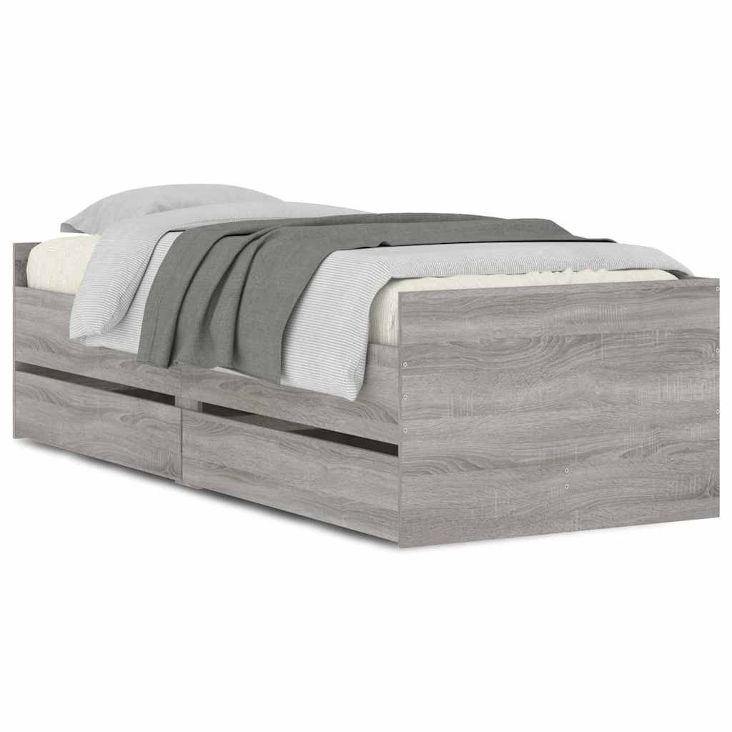 Bed Frame | Grey Sonoma | Engineered Wood | Single | Bed Frame