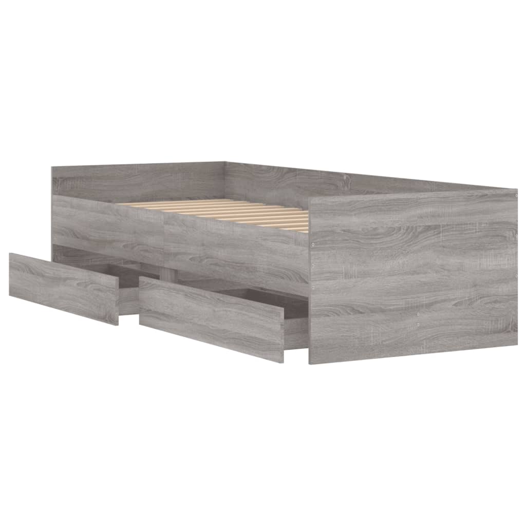 Bed Frame | Grey Sonoma | Engineered Wood | Single | Bed Frame