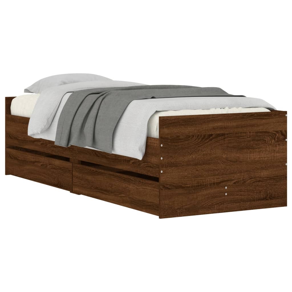 Bed Frame | Brown oak | Engineered wood, Plywood | Single | Bed Frame