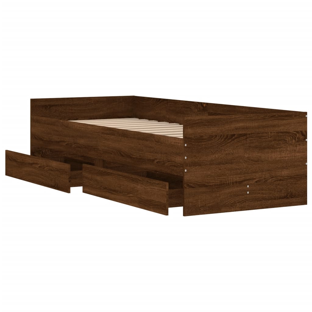 Bed Frame | Brown oak | Engineered wood, Plywood | Single | Bed Frame
