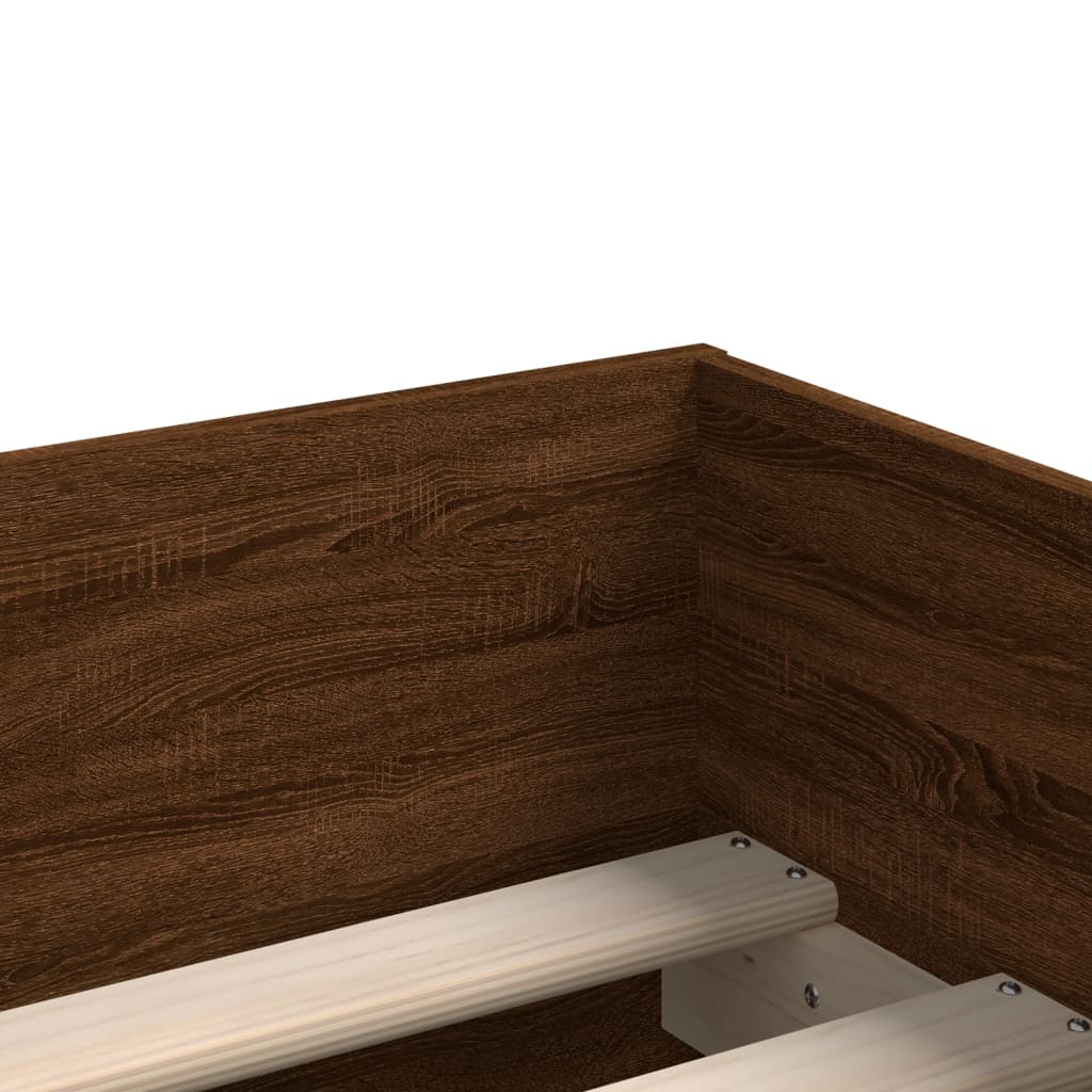 Bed Frame | Brown oak | Engineered wood, Plywood | Single | Bed Frame