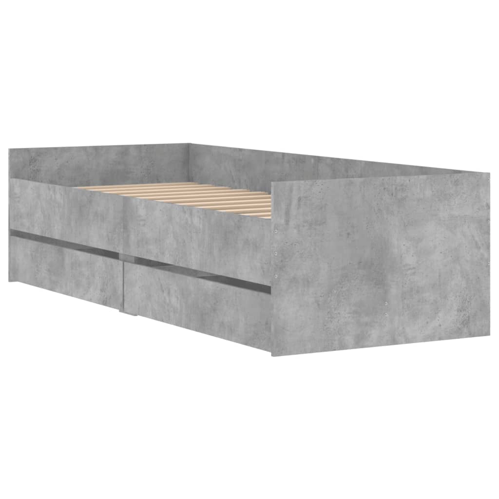 Bed Frame | Concrete grey | Engineered wood | Small Single | Bed Frame