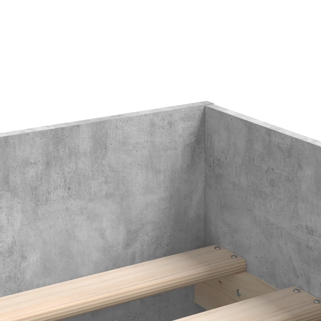 Bed Frame | Concrete grey | Engineered wood | Small Single | Bed Frame