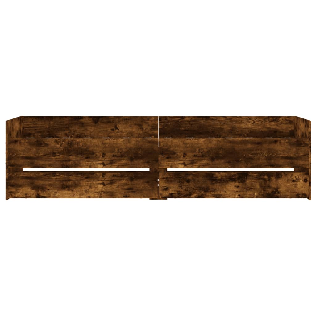Bed Frame without Mattress Smoked Oak 75x190 cm Small Single Small Single