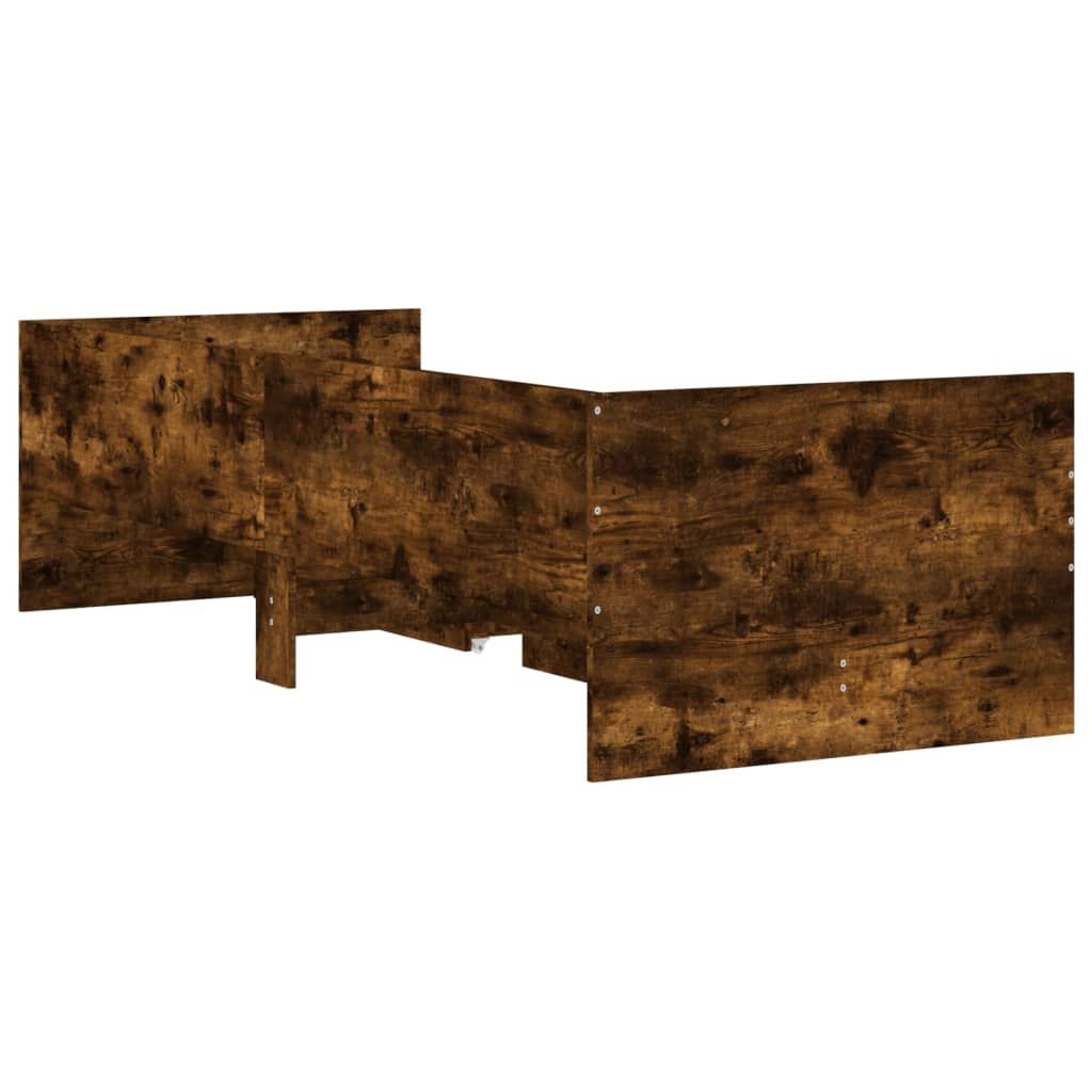 Bed Frame without Mattress Smoked Oak 75x190 cm Small Single Small Single