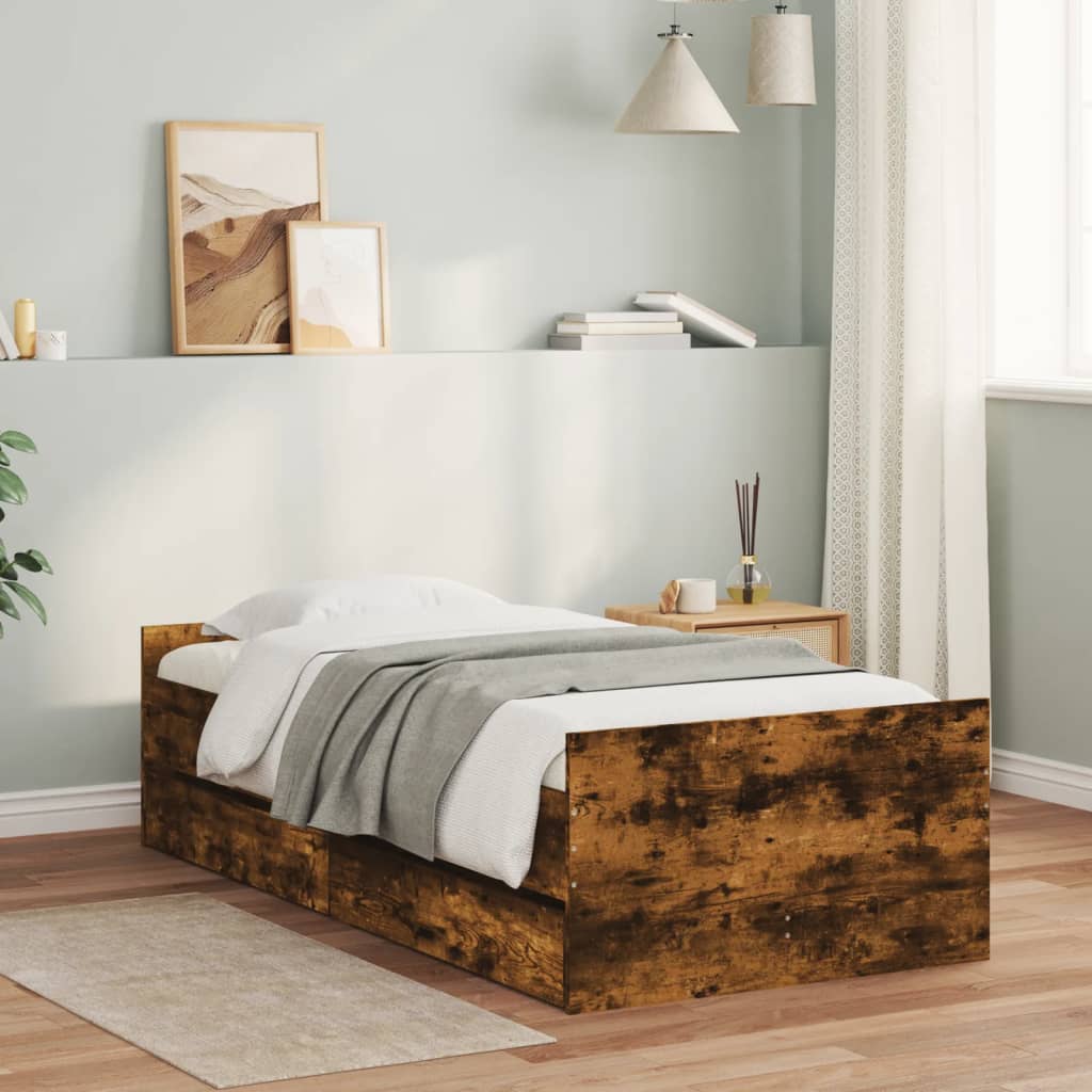 Bed Frame | Smoked Oak | Engineered Wood, Plywood | Single | Bed Frame