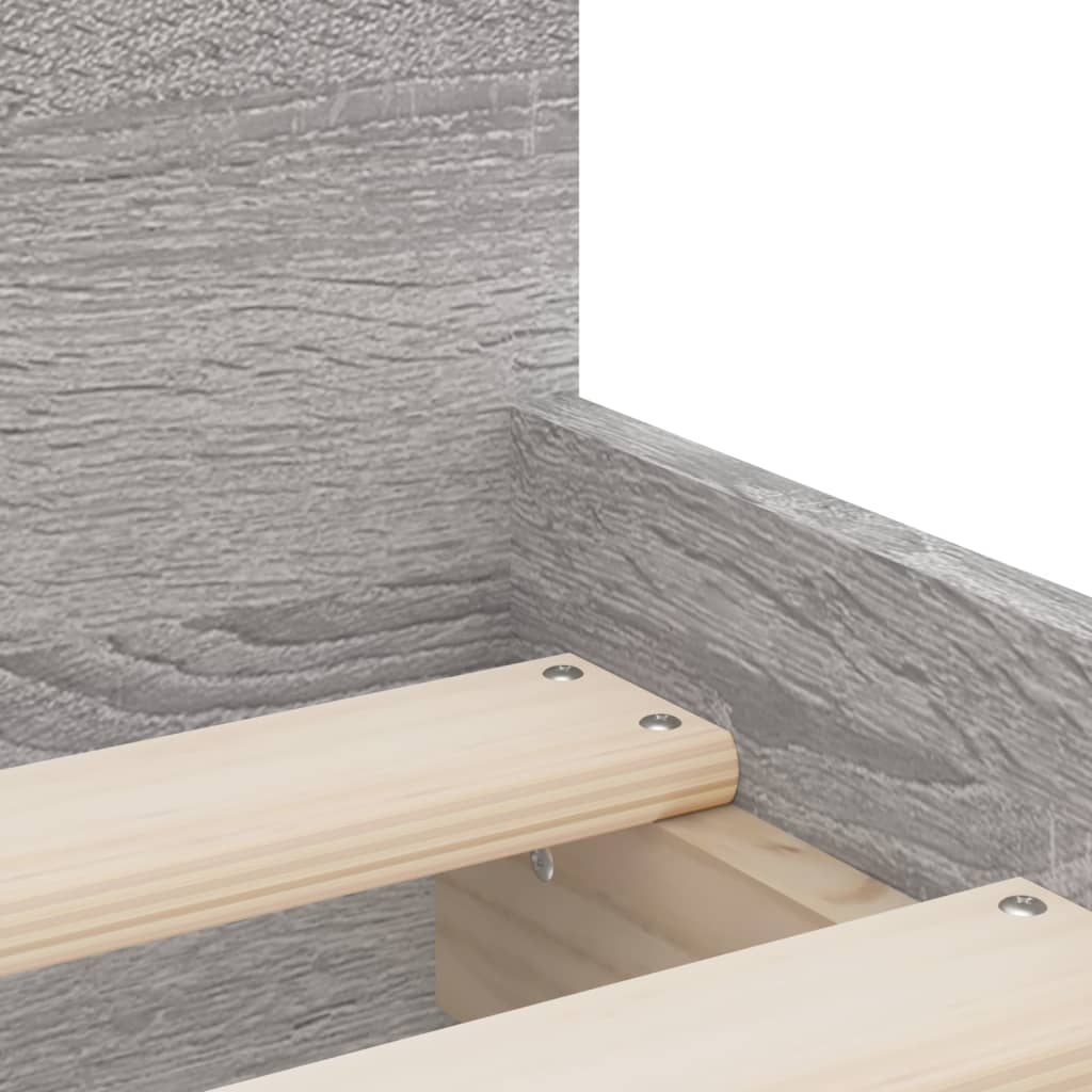 Bed Frame with Drawers without Mattress Grey Sonoma 100x200 cm