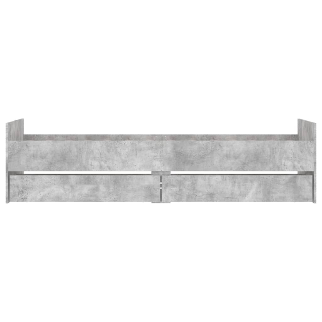 Bed Frame with Drawers without Mattress Concrete Grey 90x200 cm