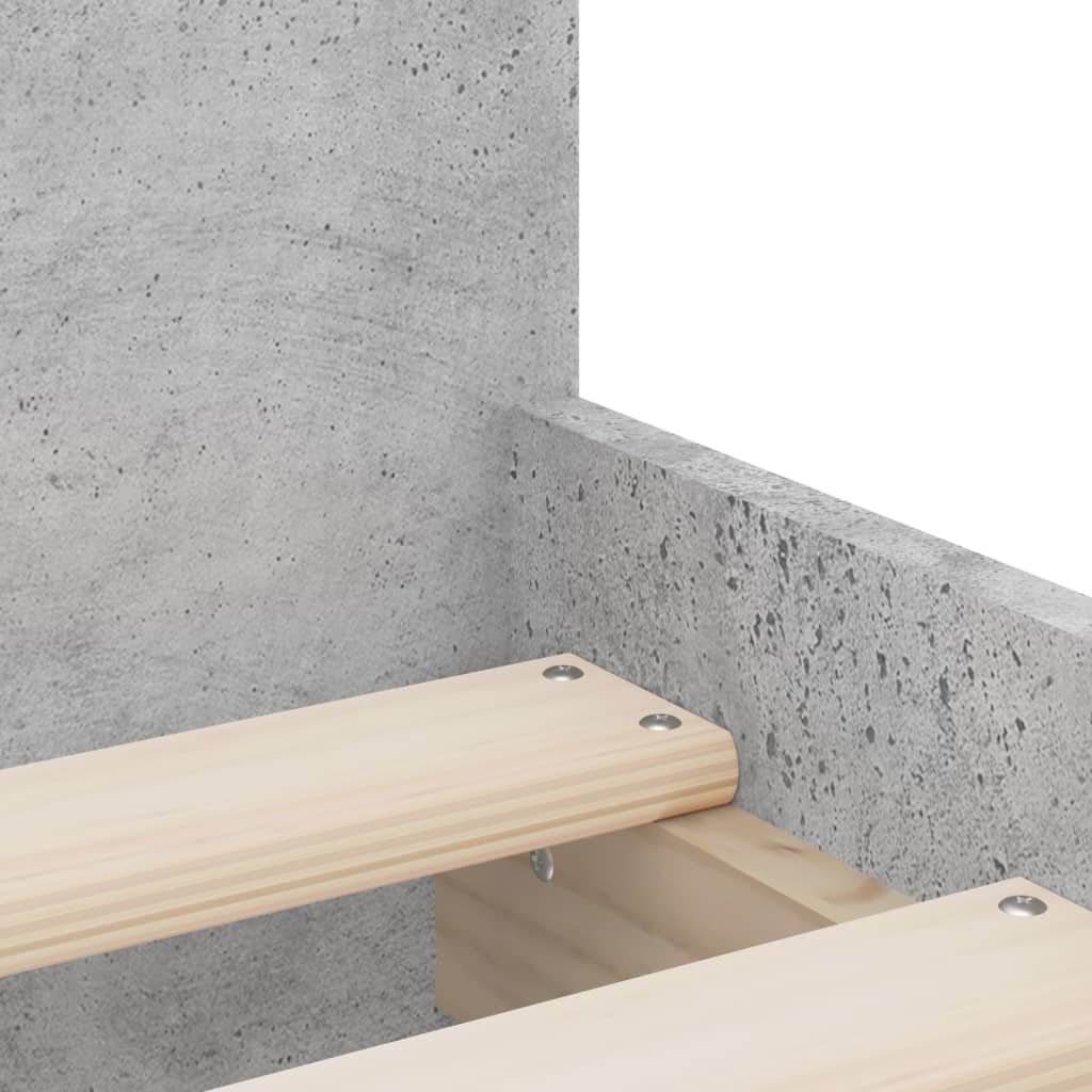 Bed Frame with Drawers without Mattress Concrete Grey 90x200 cm