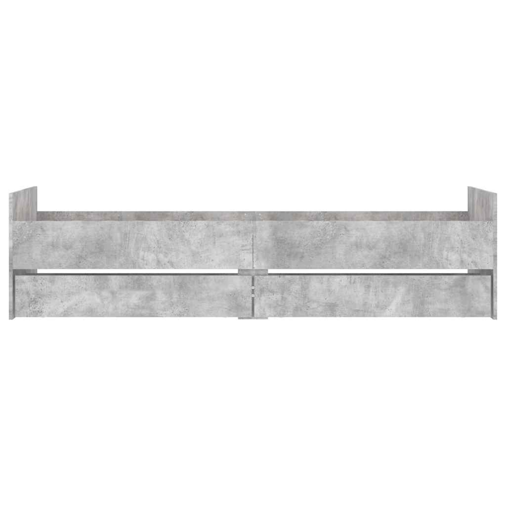 Bed Frame | Concrete grey | Engineered Wood | 90x190 cm Single