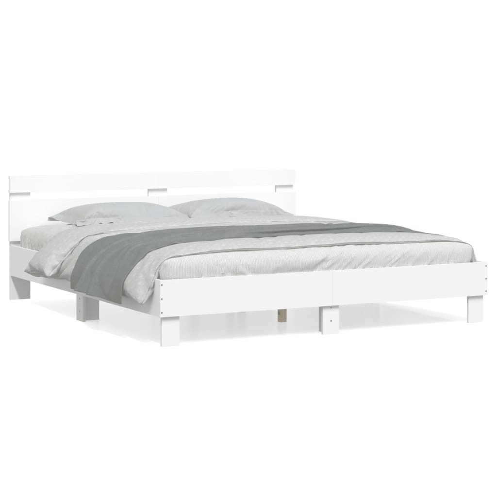 vidaXL Bed Frame without Mattress White 200x200 cm