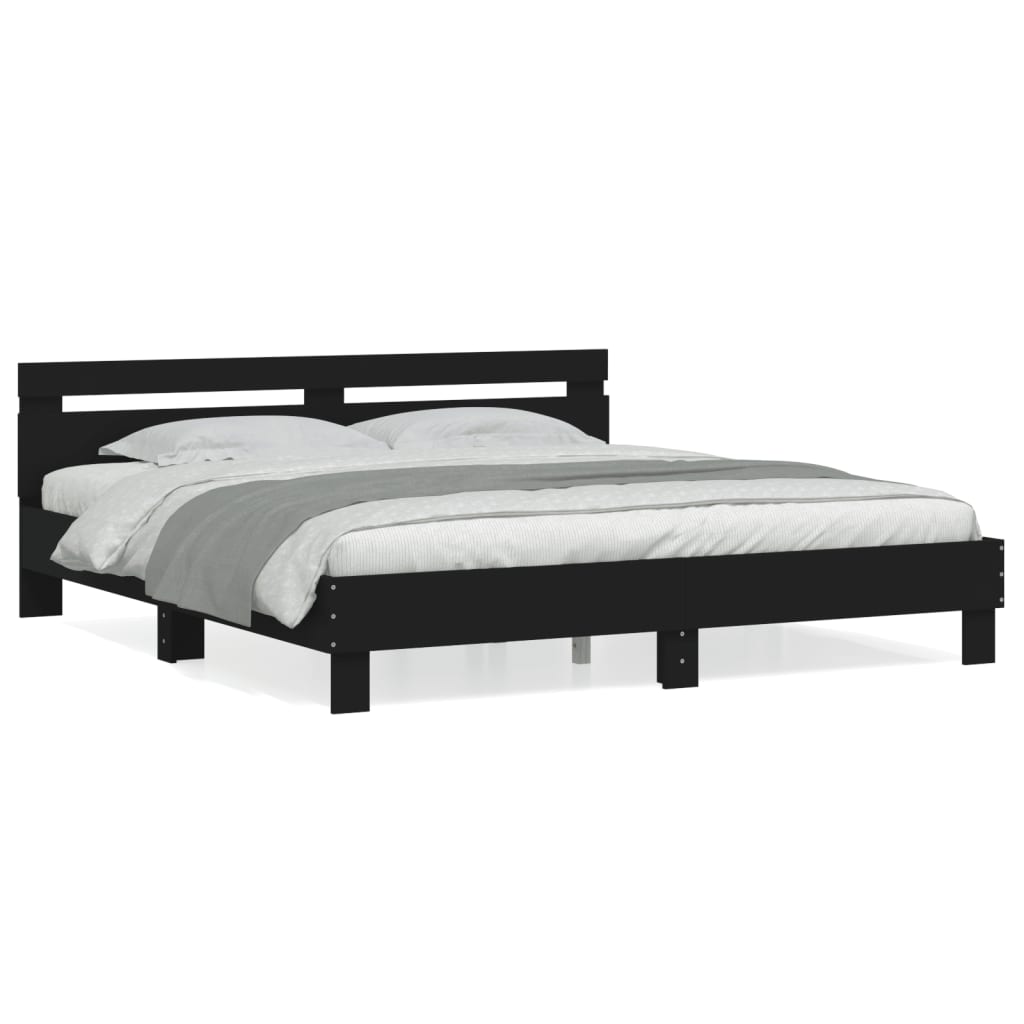 Bed Frame without Mattress Black 200x200 cm