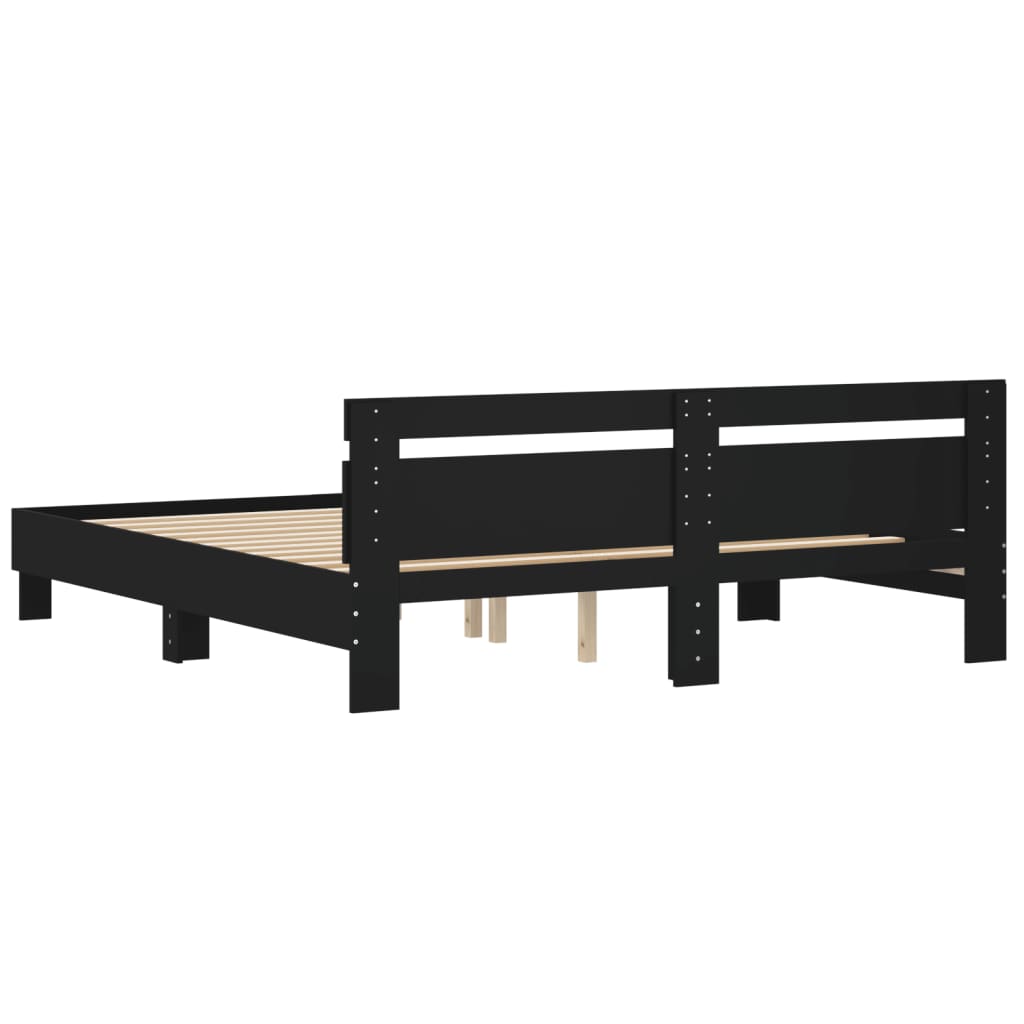 Bed Frame without Mattress Black 200x200 cm