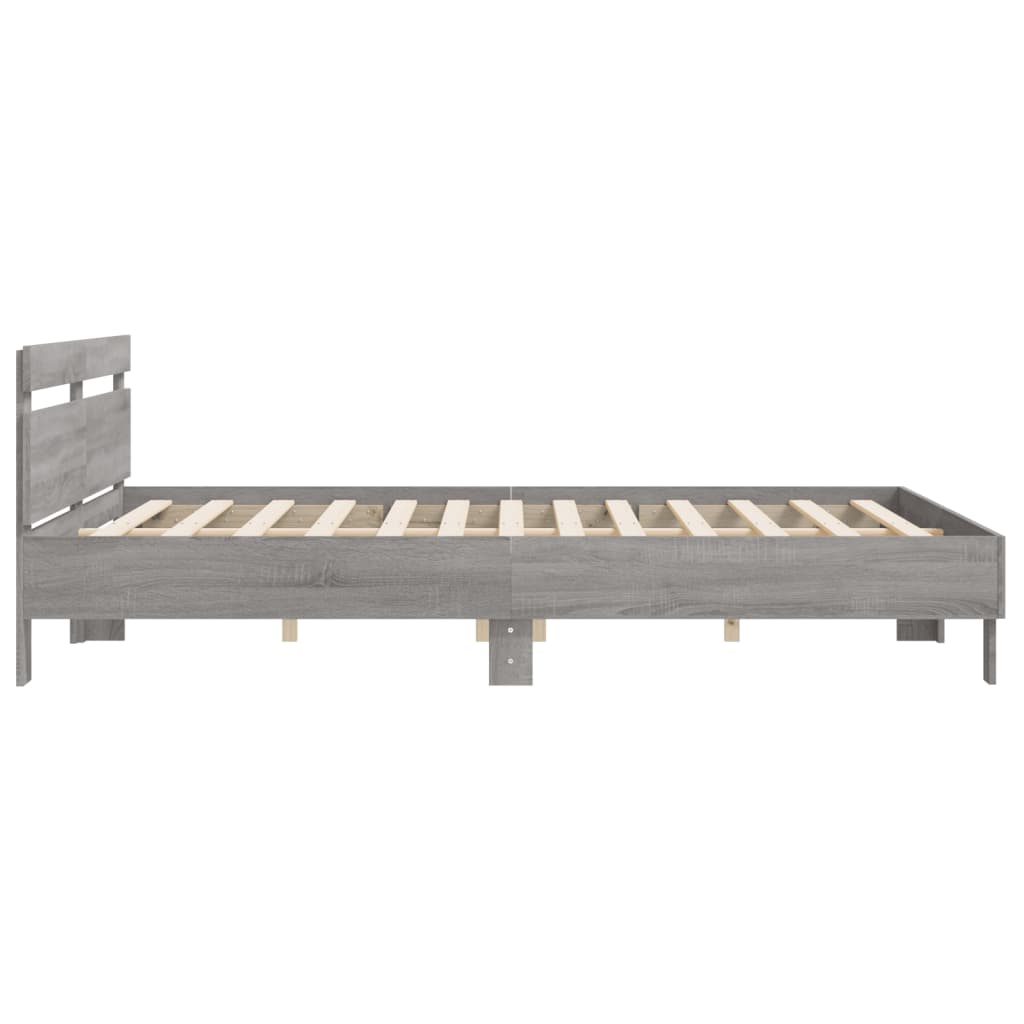 Bed Frame without Mattress Grey Sonoma 200x200 cm
