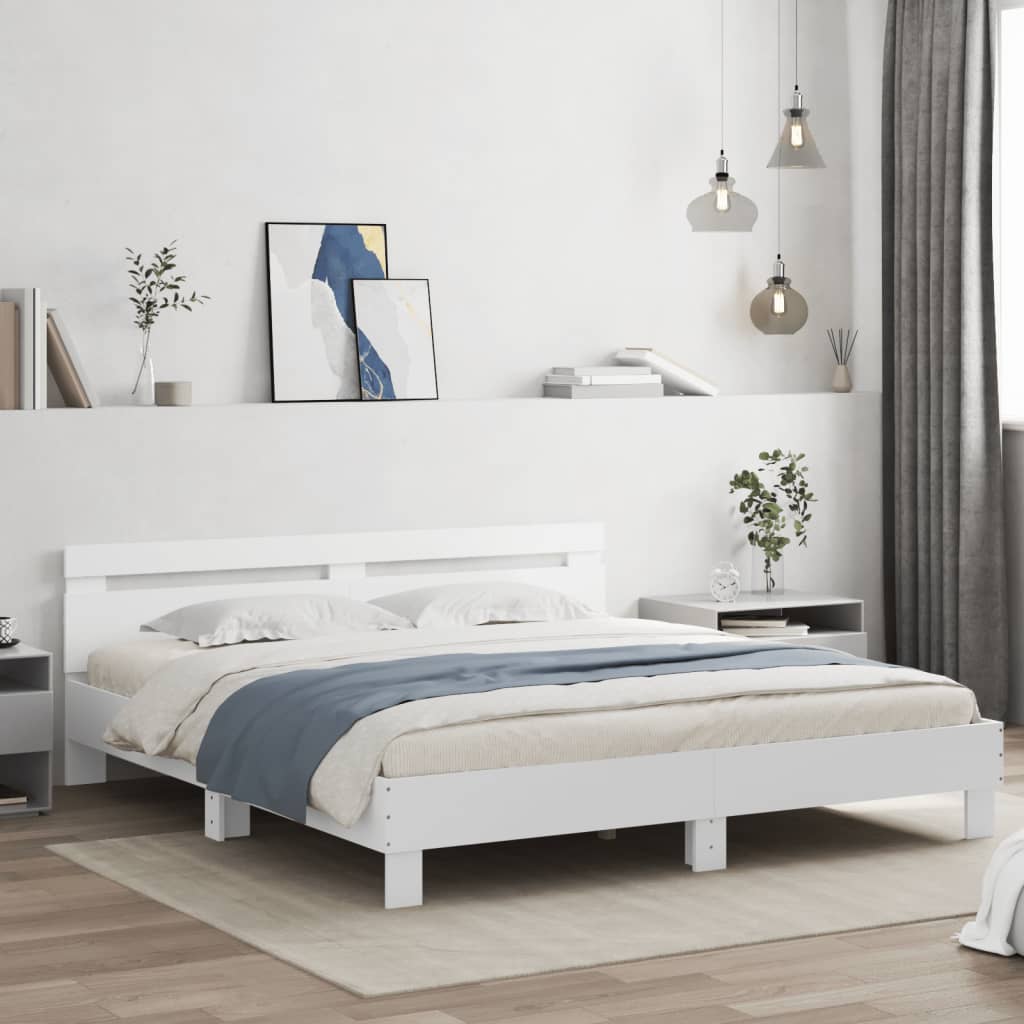 Bed Frame | White | Engineered Wood, Plywood | Super King | Modern