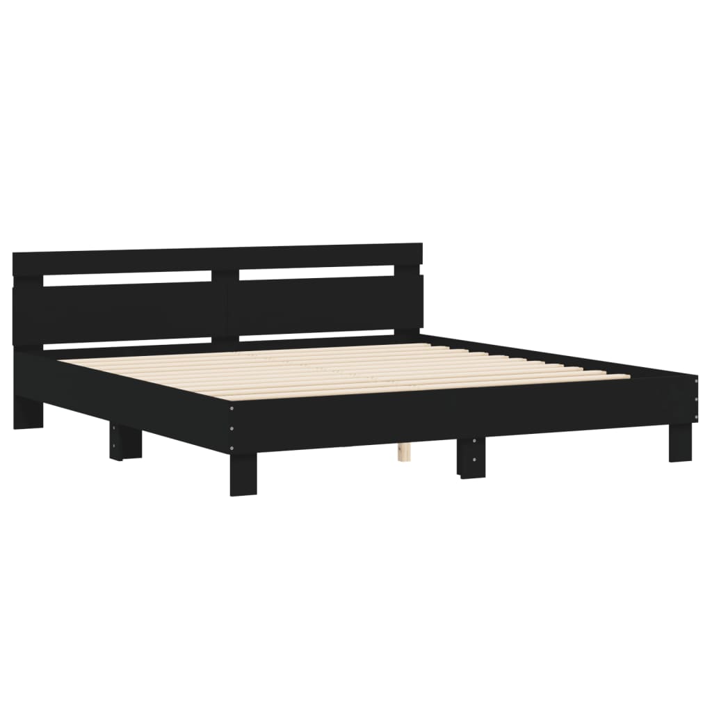Bed Frame without Mattress Black 180x200 cm Super King