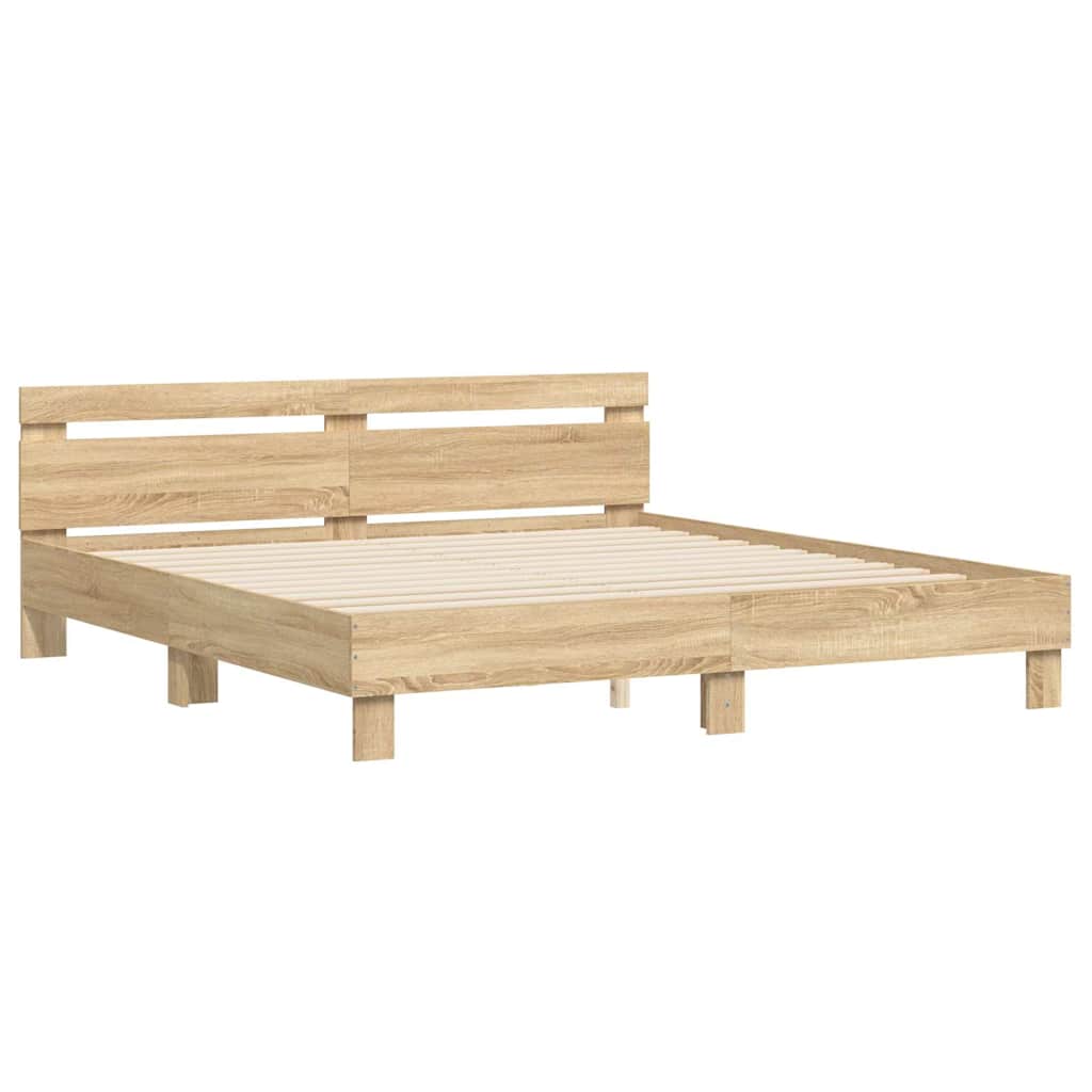Bed Frame without Mattress Sonoma Oak 180x200 cm Super King