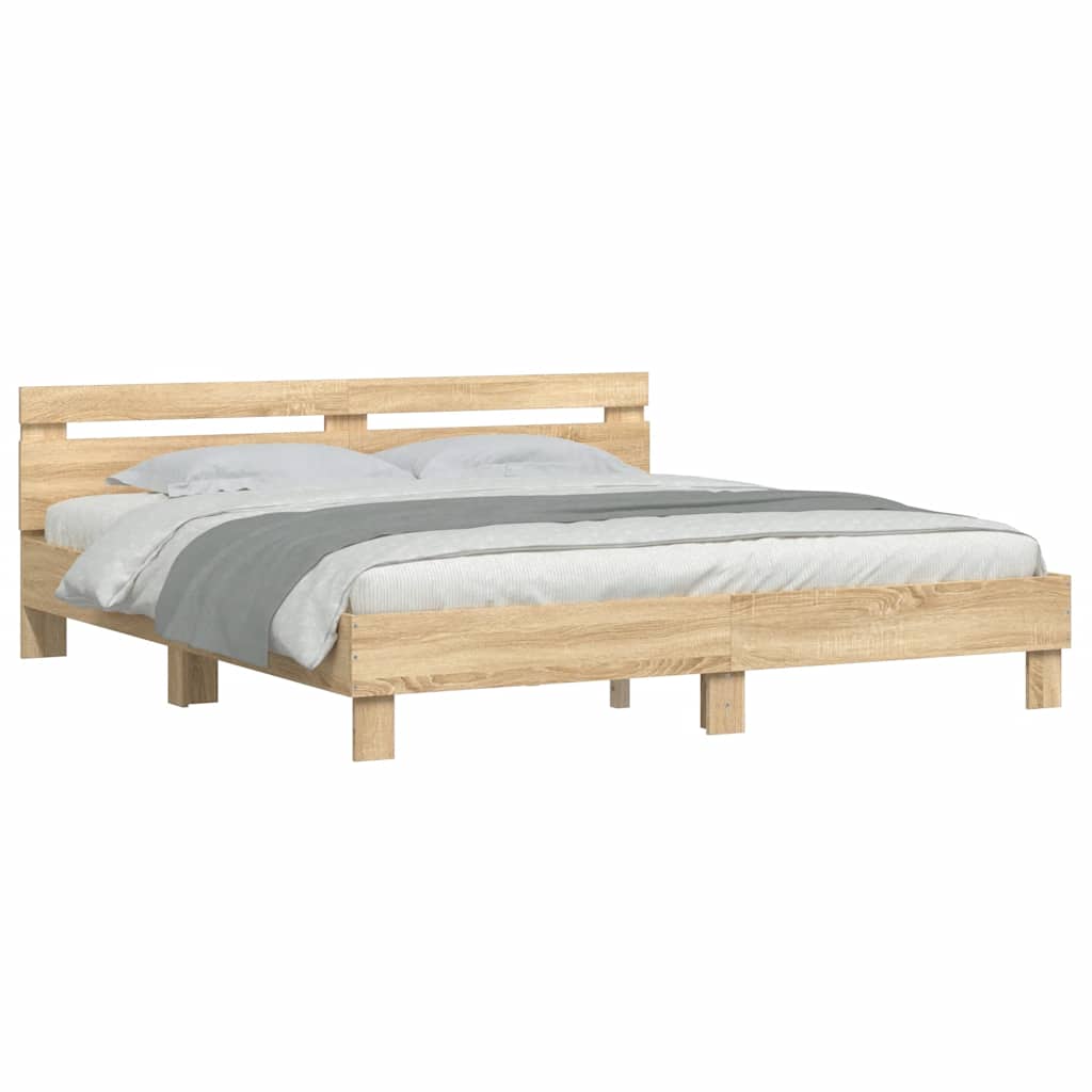 Bed Frame without Mattress Sonoma Oak 180x200 cm Super King
