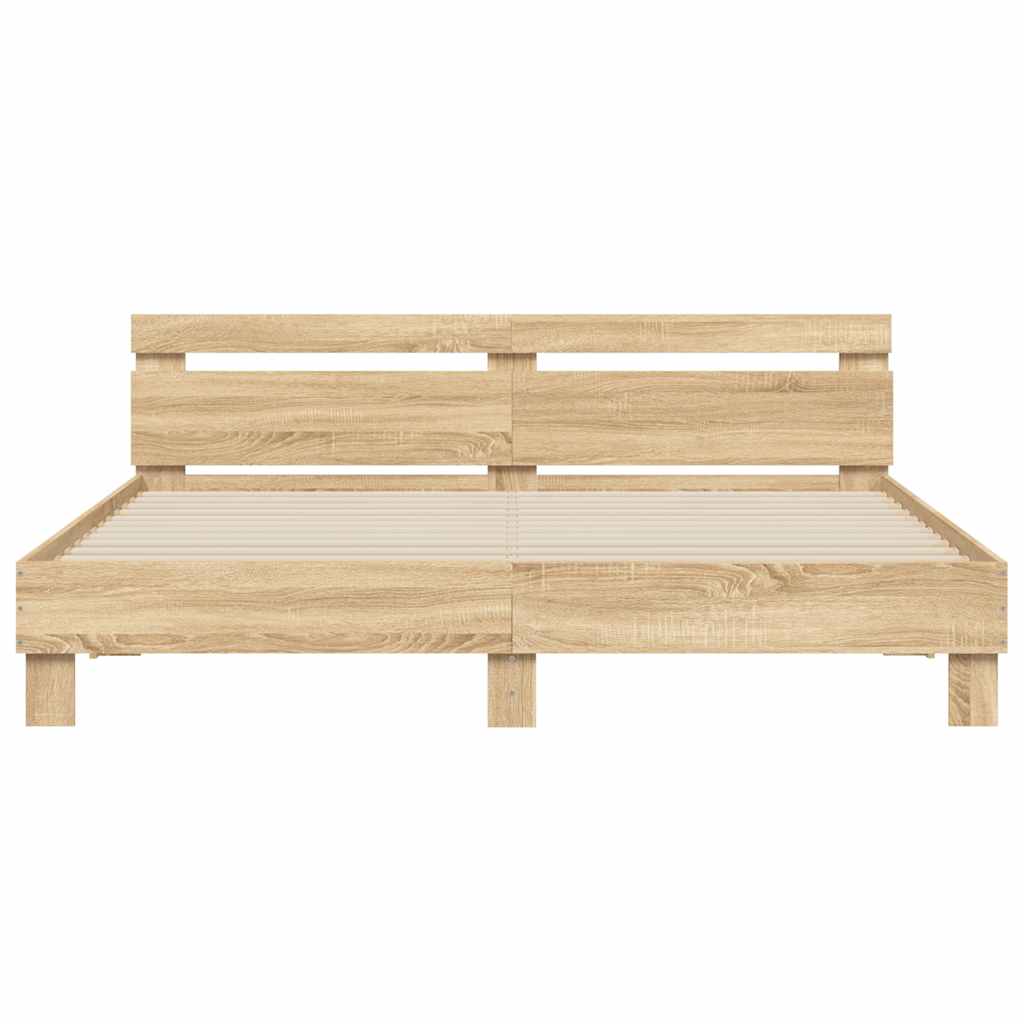 Bed Frame without Mattress Sonoma Oak 180x200 cm Super King