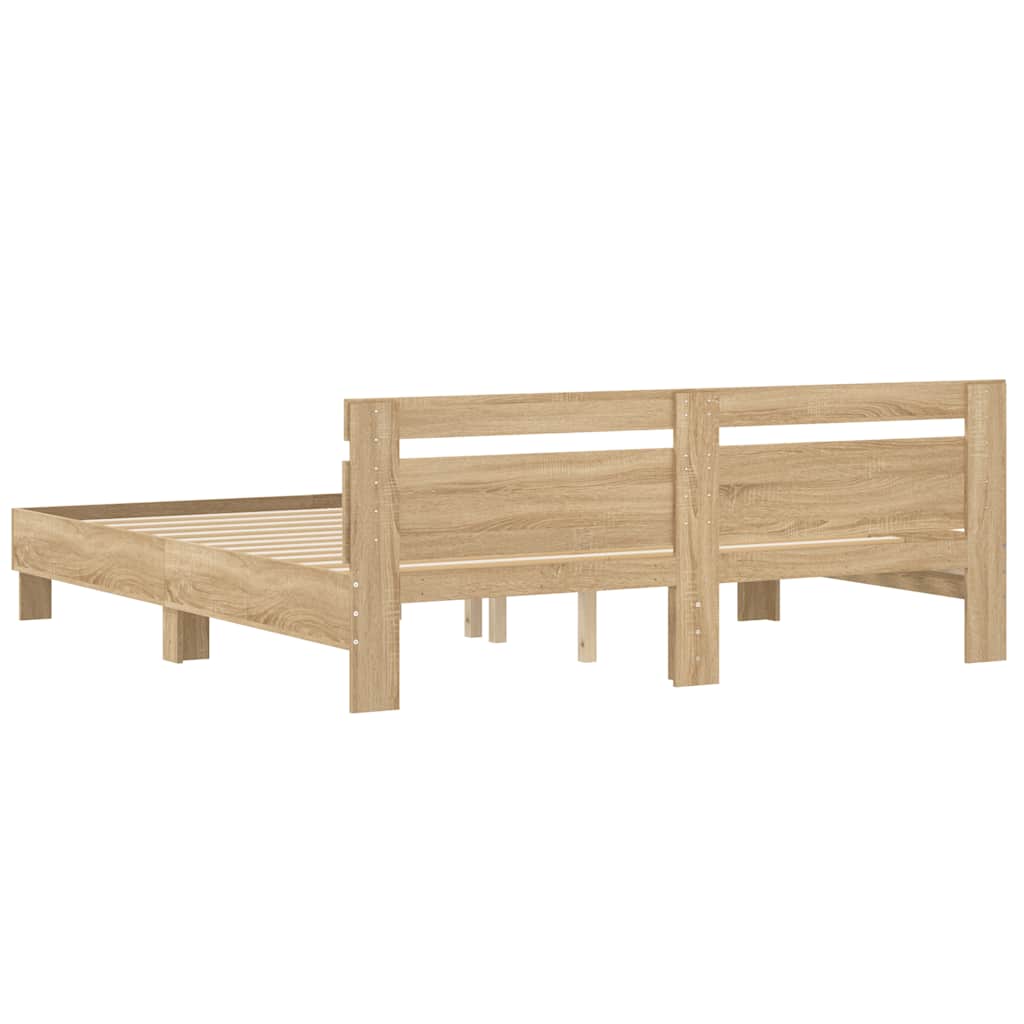 Bed Frame without Mattress Sonoma Oak 180x200 cm Super King