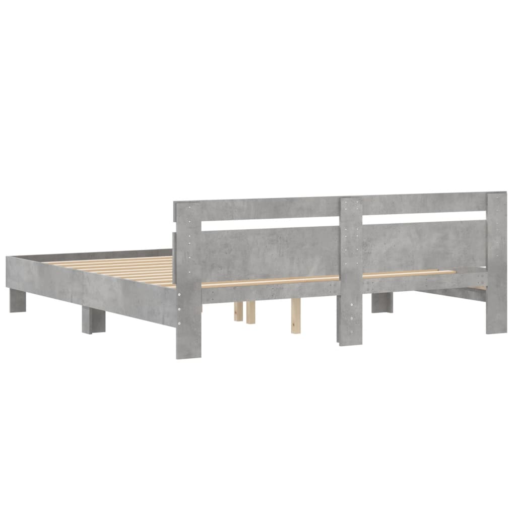 Bed Frame without Mattress Concrete Grey 160x200 cm