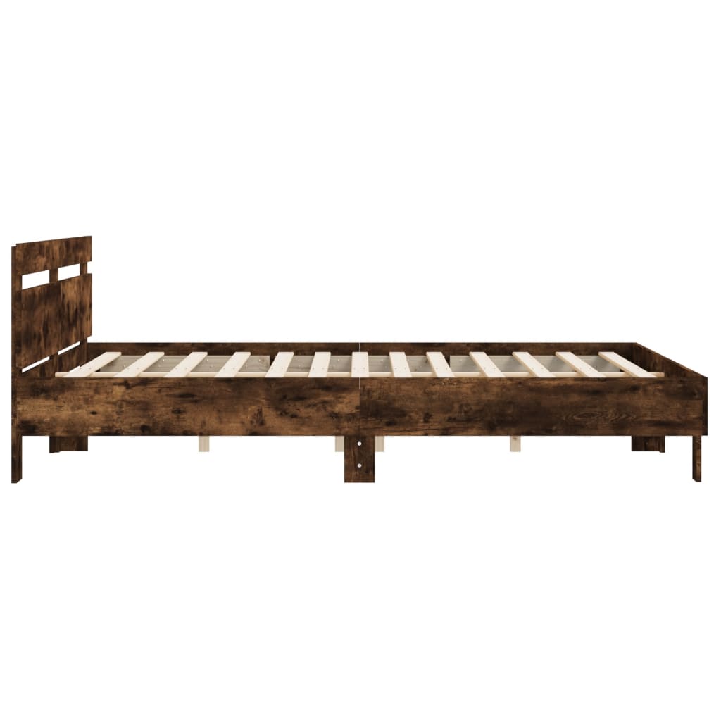 Bed Frame without Mattress Smoked Oak 160x200 cm