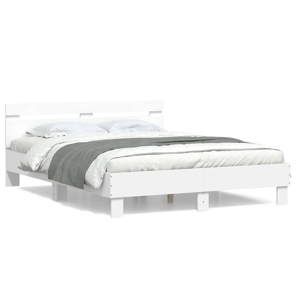 Bed Frame | White | Engineered wood | King Size |  Durable  | Bed Frame