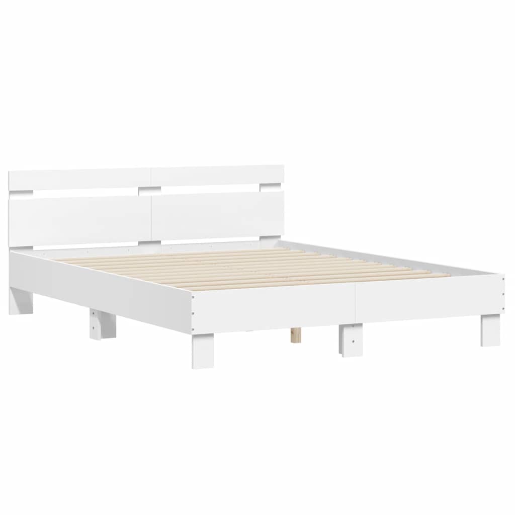 Bed Frame | White | Engineered wood | King Size |  Durable  | Bed Frame