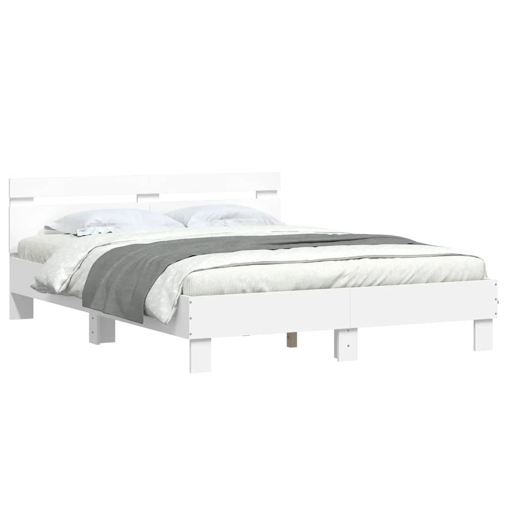 Bed Frame | White | Engineered wood | King Size |  Durable  | Bed Frame