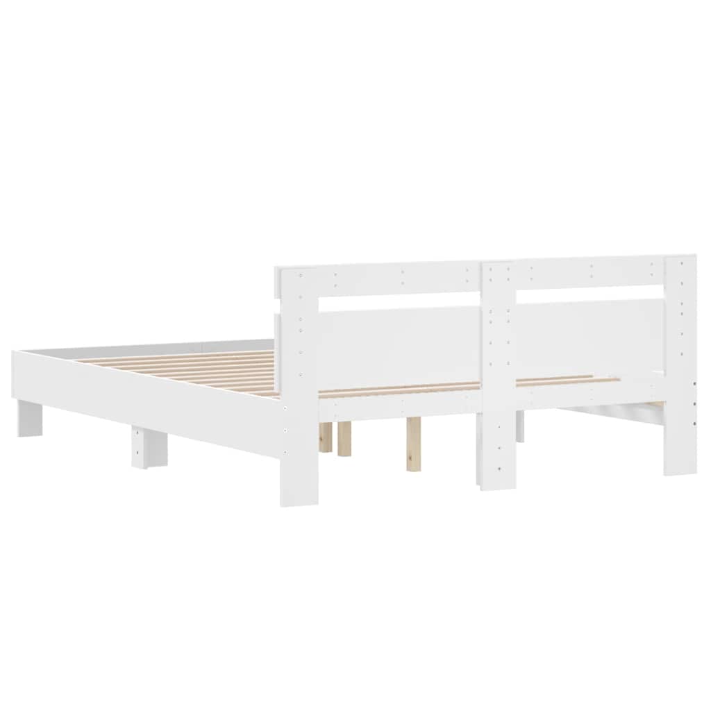 Bed Frame | White | Engineered wood | King Size |  Durable  | Bed Frame