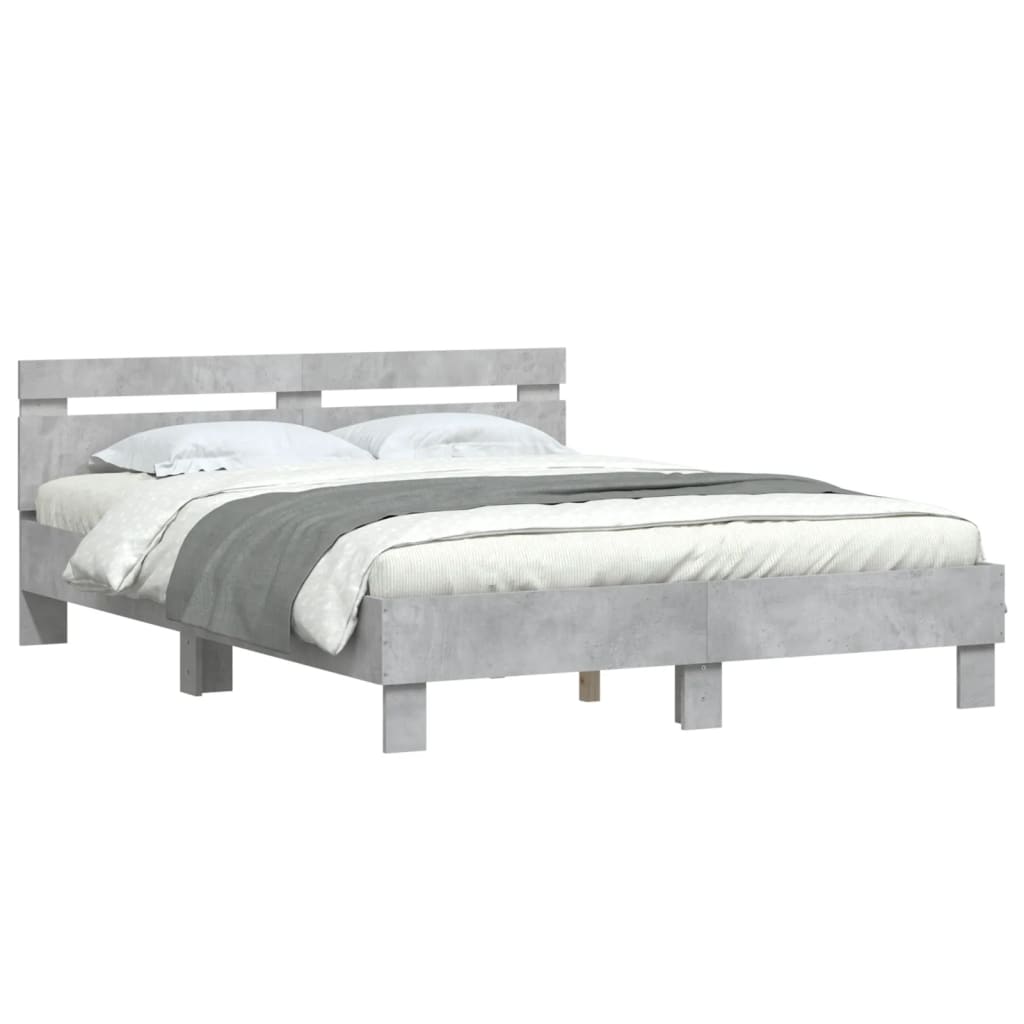 Bed Frame | Concrete Grey | Engineered wood, Plywood | King Size | Modern