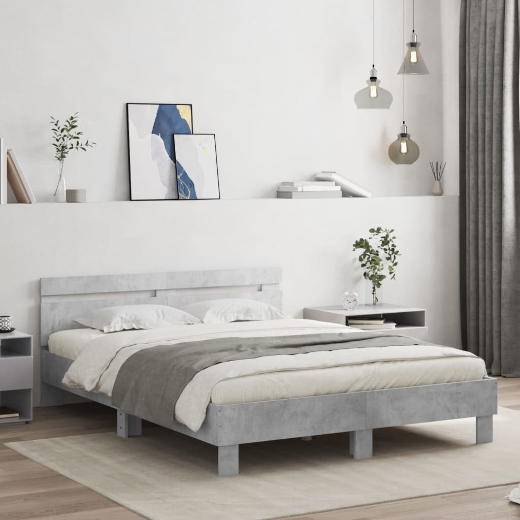 Bed Frame | Concrete Grey | Engineered wood, Plywood | King Size | Modern