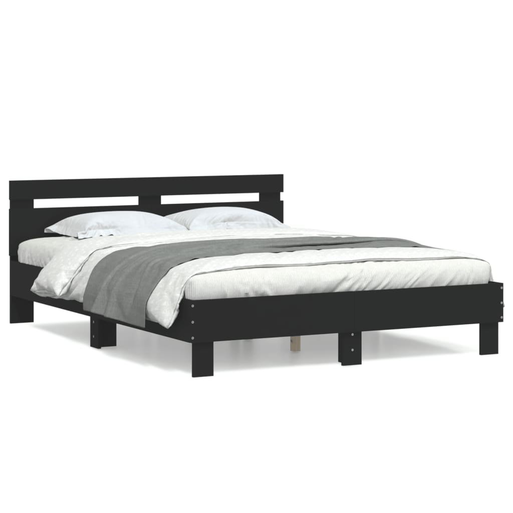 Bed Frame | Black | Engineered wood | Double | Modern | Bed Frame