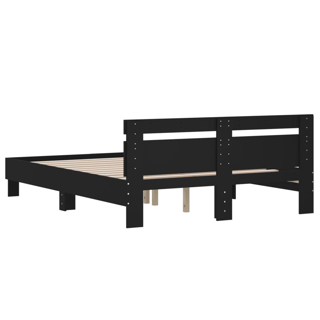 Bed Frame | Black | Engineered wood | Double | Modern | Bed Frame