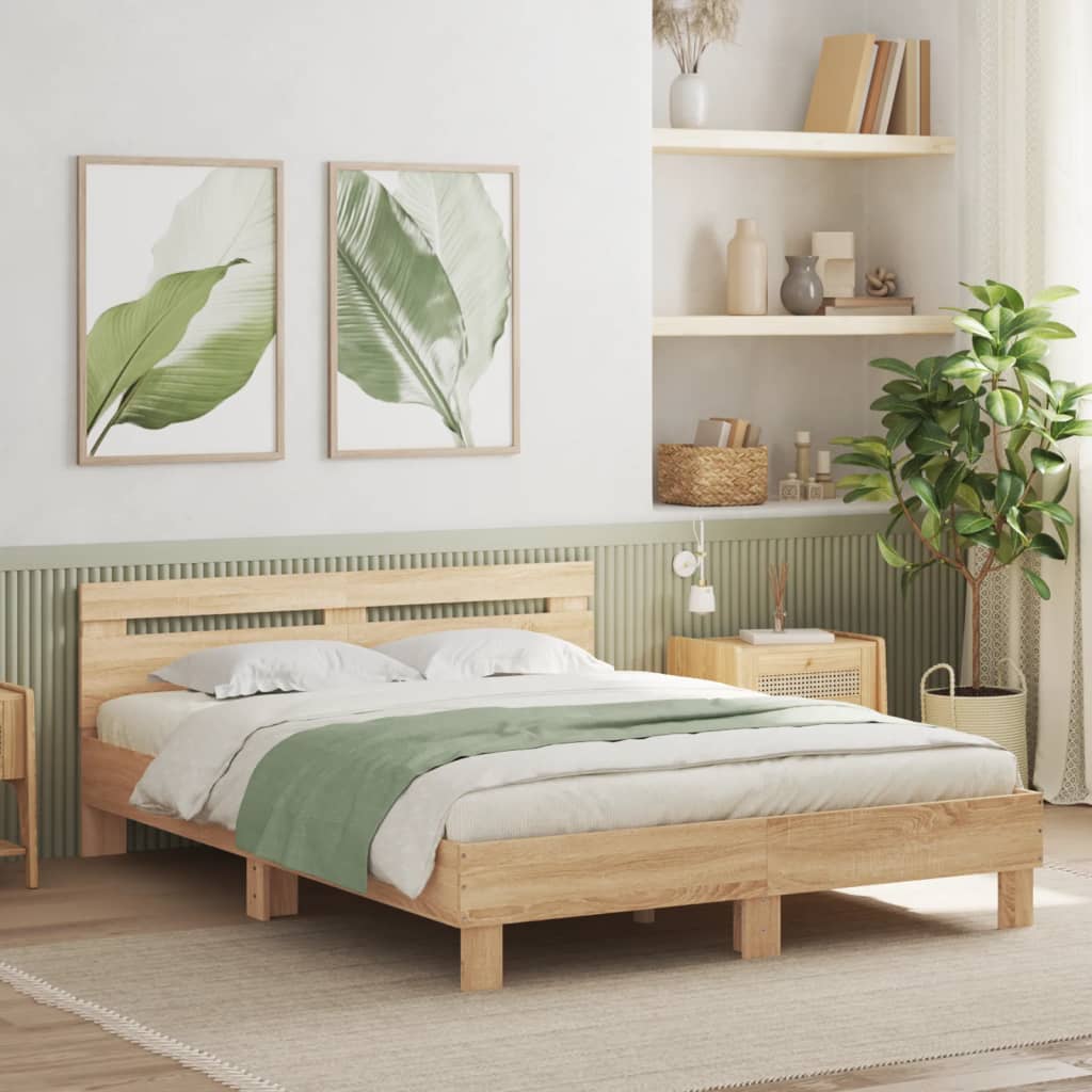 Bed Frame | Sonoma Oak | Engineered wood, Plywood