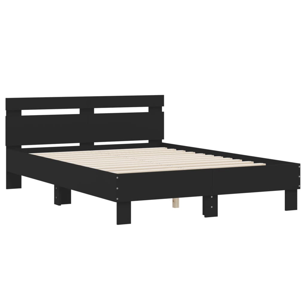 Bed Frame without Mattress Black 120x200 cm