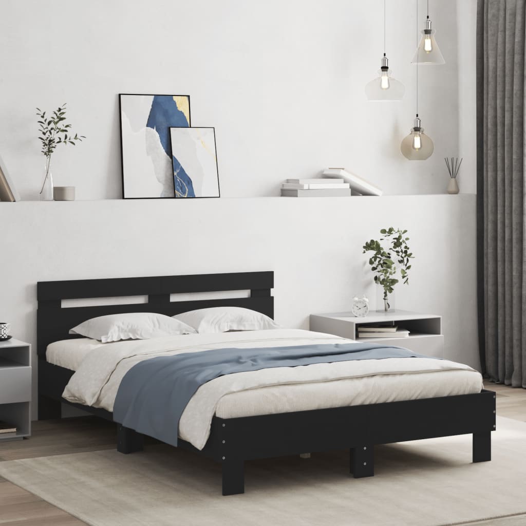Bed Frame without Mattress Black 120x200 cm