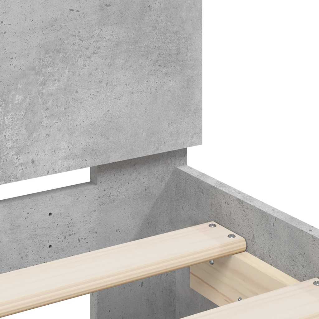 Bed Frame without Mattress Concrete Grey 120x200 cm