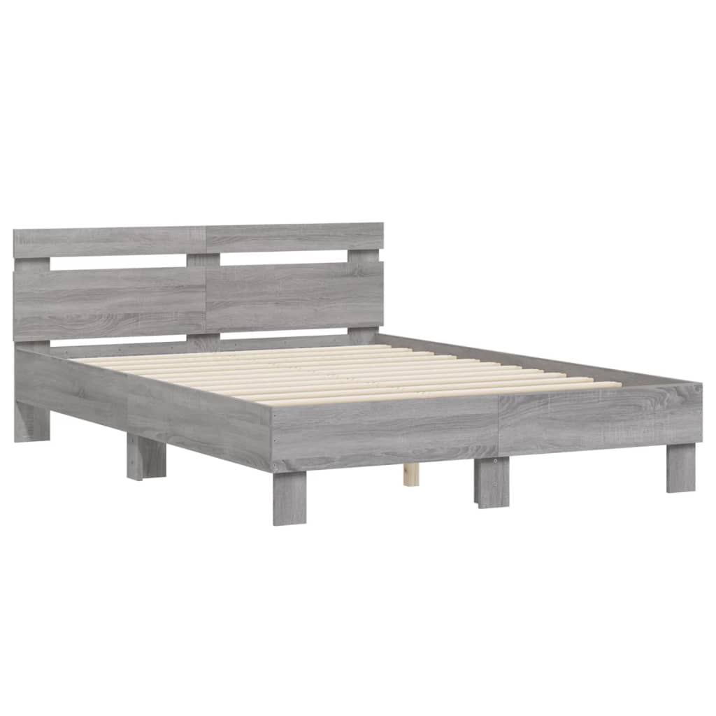 Bed Frame | Grey Sonoma | Engineered Wood | Double | Modern | Bed Frame