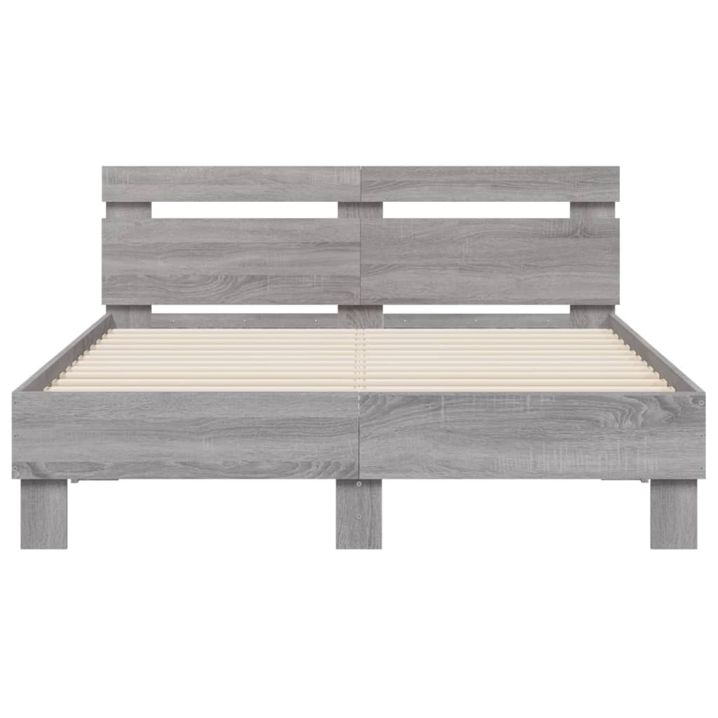 Bed Frame | Grey Sonoma | Engineered Wood | Double | Modern | Bed Frame