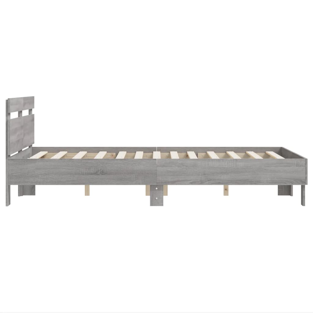 Bed Frame | Grey Sonoma | Engineered Wood | Double | Modern | Bed Frame