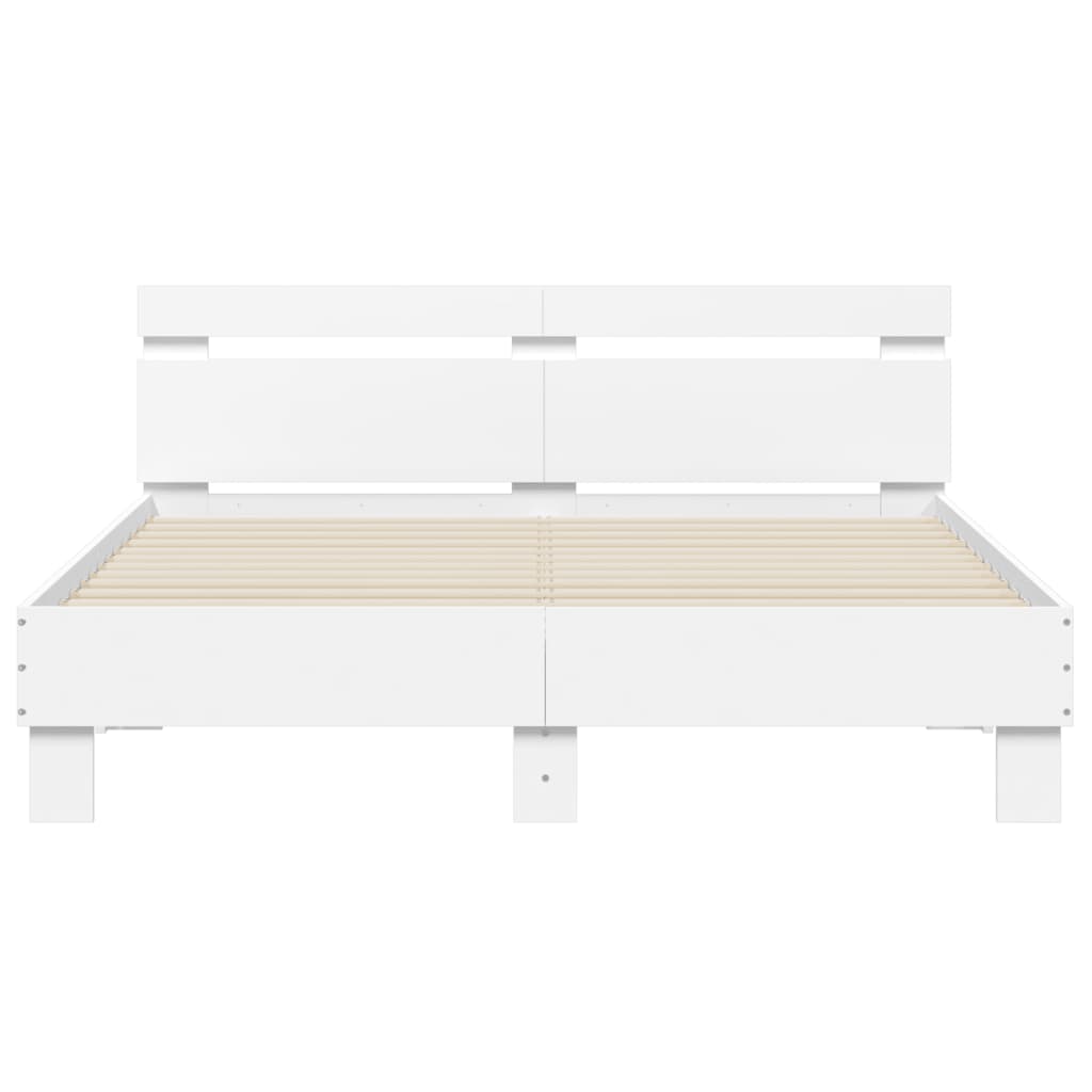 Bed Frame without Mattress White 140x190 cm