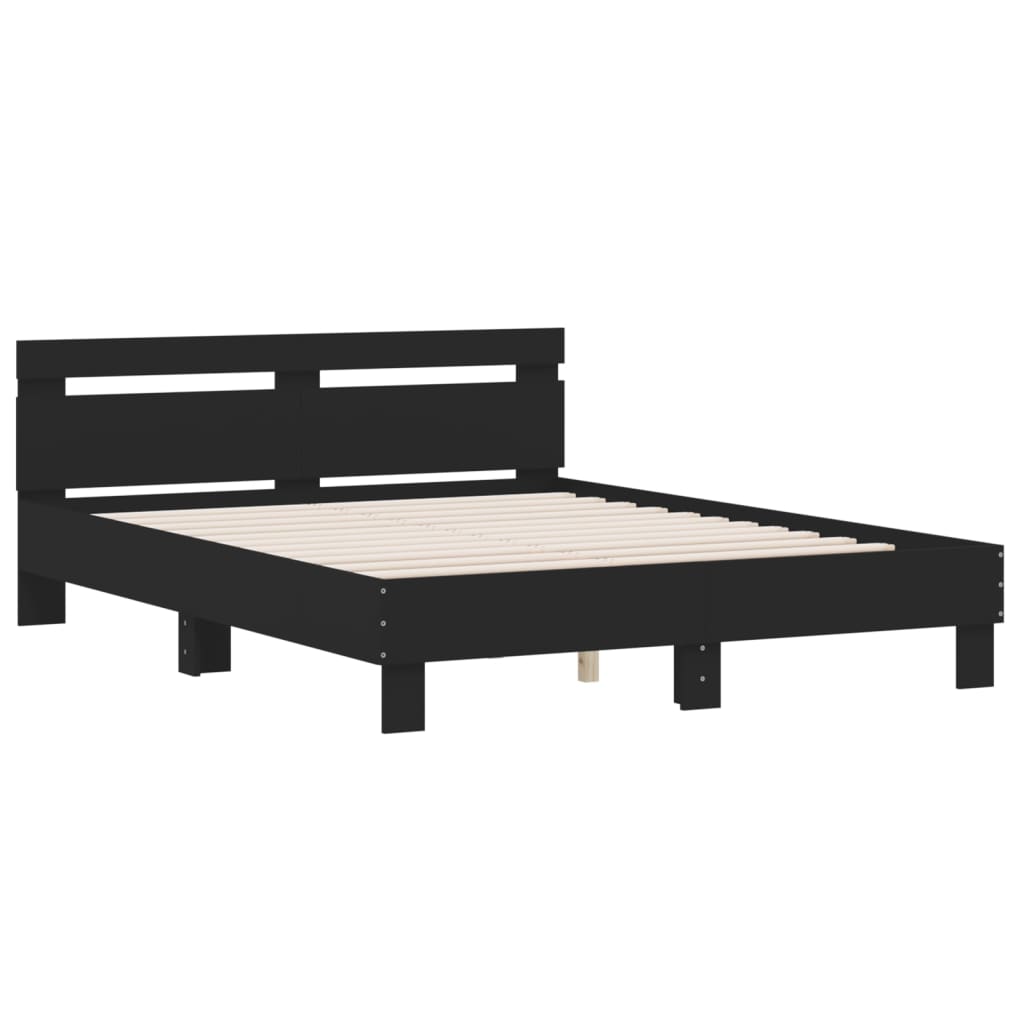 Bed Frame | Black | Engineered wood | Double | Modern | Bed Frame