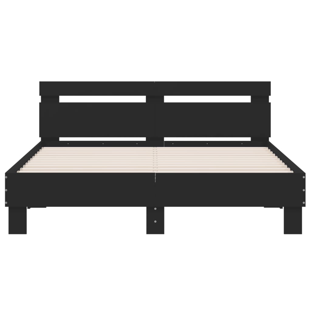 Bed Frame | Black | Engineered wood | Double | Modern | Bed Frame