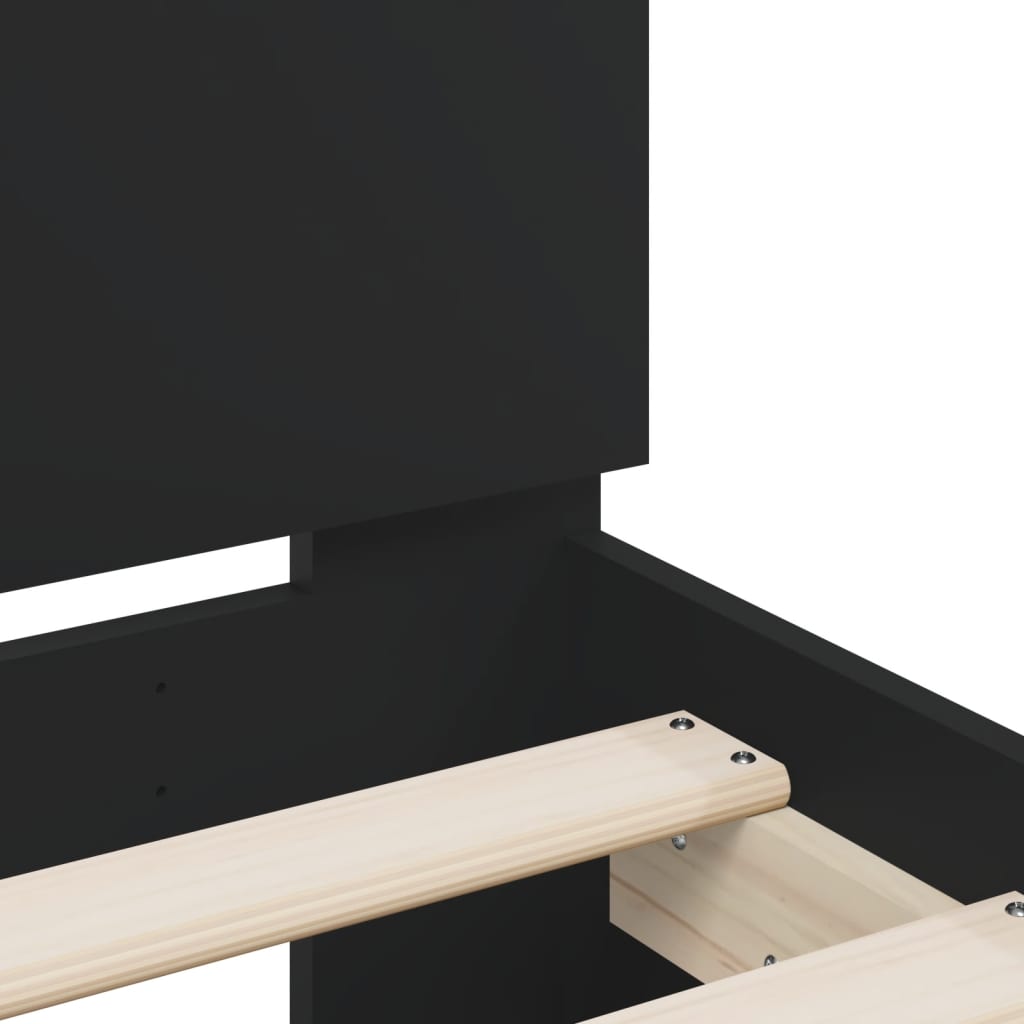 Bed Frame | Black | Engineered wood | Double | Modern | Bed Frame