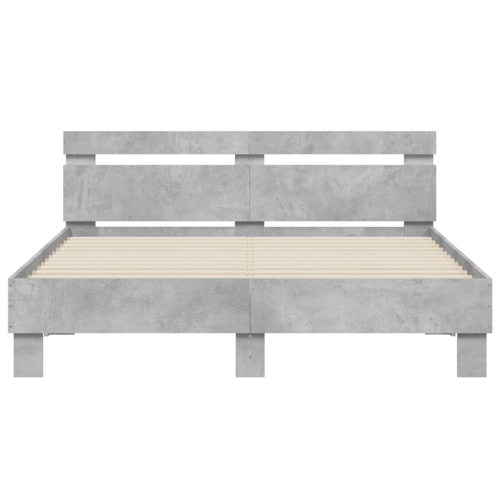 Bed Frame without Mattress Concrete Grey 140x190 cm