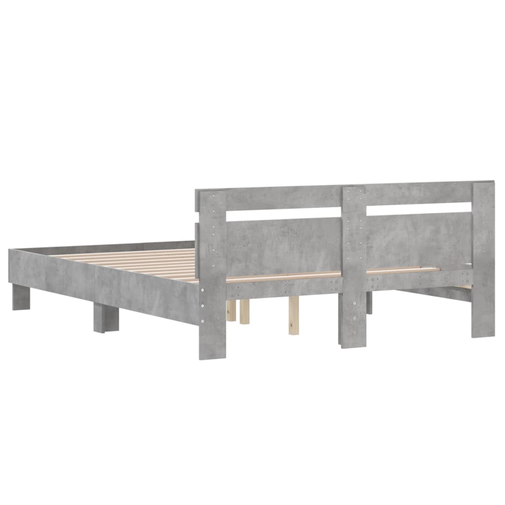 Bed Frame without Mattress Concrete Grey 140x190 cm