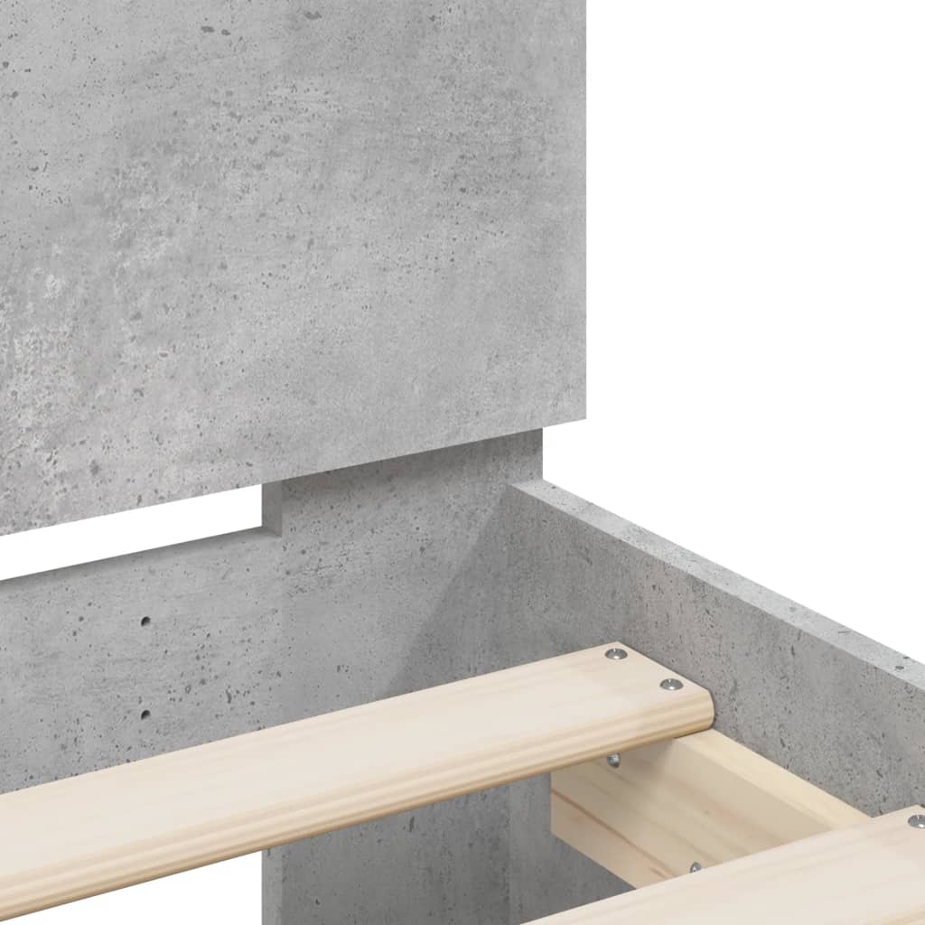 Bed Frame without Mattress Concrete Grey 140x190 cm
