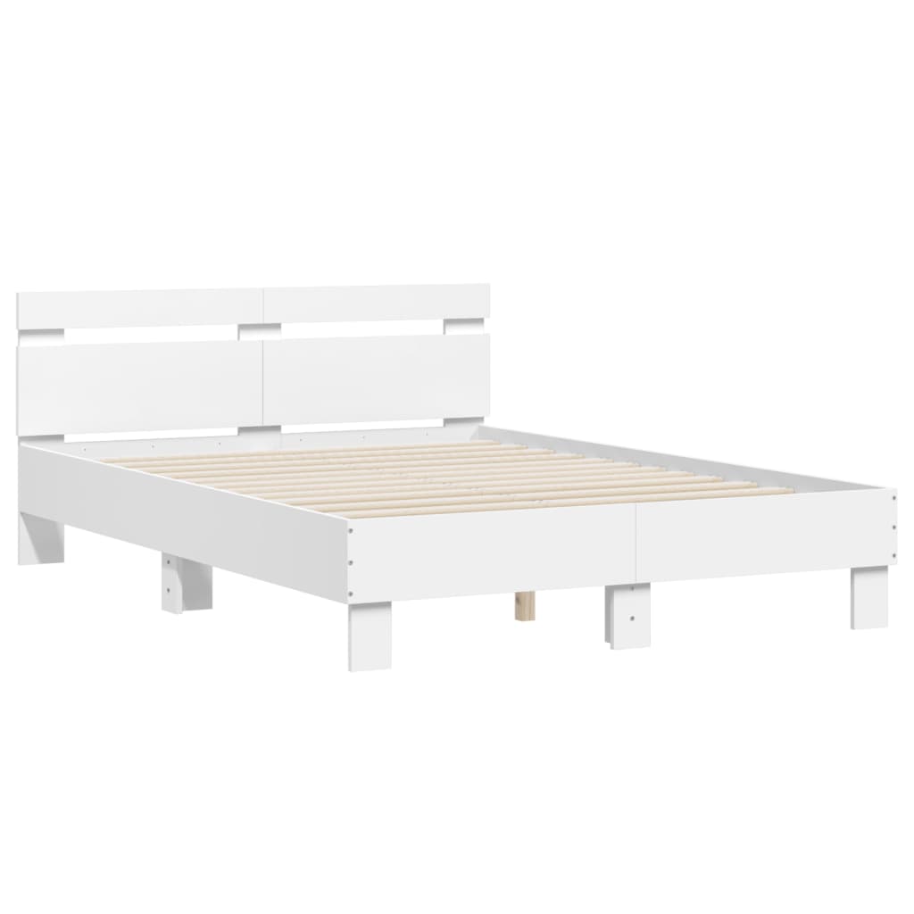 Bed Frame without Mattress White 135x190 cm Double