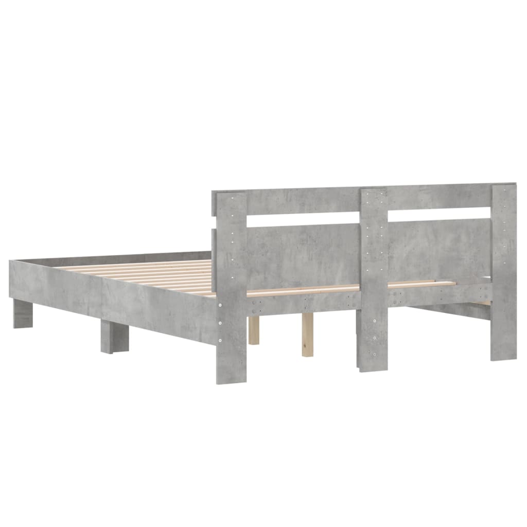 Bed Frame without Mattress Concrete Grey 135x190 cm Double